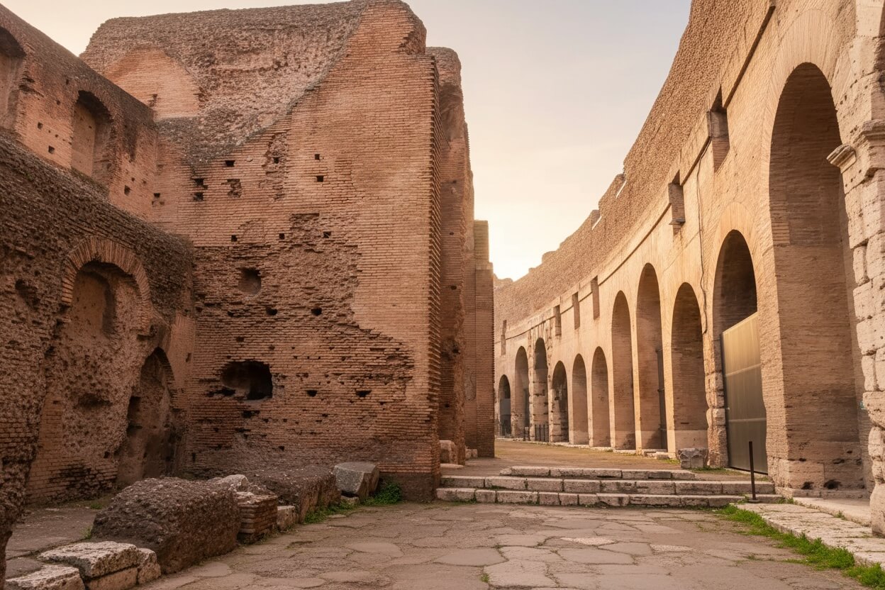 Koloseum w Rzymie — ulica Via dei Fori Imperiali